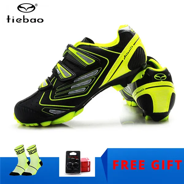 1521 green with gift TIEBAO велосипедная обувь sapatilha ciclismo mtb мужские кроссовки женские горный велосипед zapatillas deportivas mujer Спортивная велосипедная обувь - Цвет: 1521 green with gift
