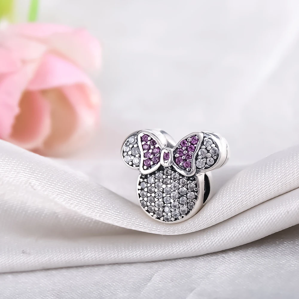 Suplush Real 100% 925 Sterling Silver AAA CZ Stones Cartoon Charms Beads Fit Original Pandora Bracelets Jewelry Making PSMB0748 | Украшения