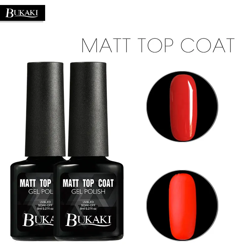 BUKAK Nail Art матовое верхнее покрытие дизайн высокий УФ светодиодный 8 мл базовый