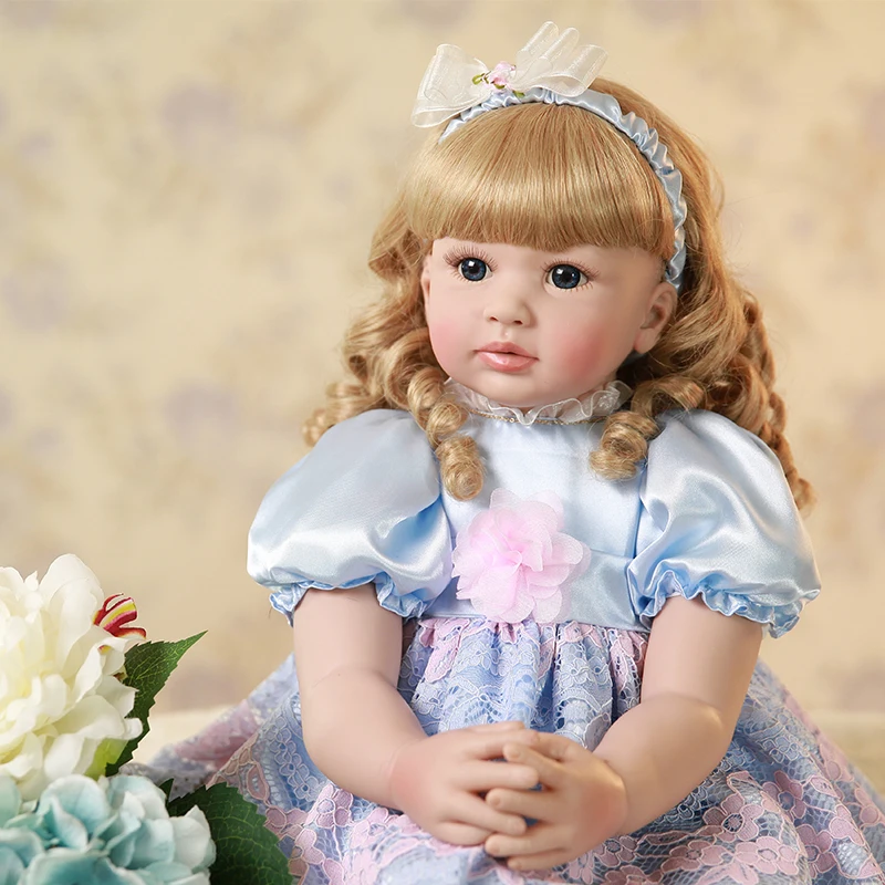 55 см brinquedos menina Мягкий силиконовый винил Новорожденные куклы Роскошные B платье