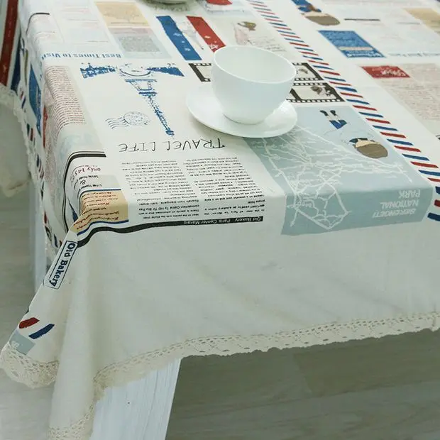 Европа стиль хлопок скатерть мультфильм башня с прямоугольной скатерти партия