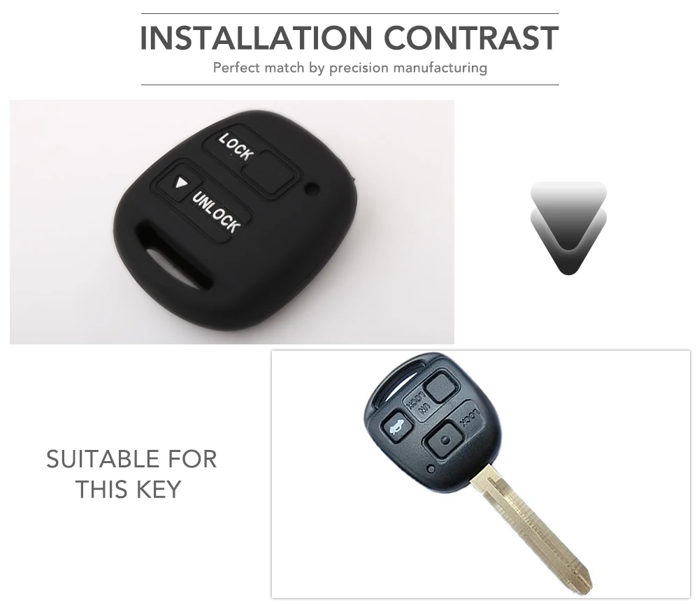 2 Buttons Silicone Car Key Fob Case Cover Skin For TOYOTA CAMRY RAV4 PRADO COROLLA AVENSIS LAND CRUISER YARIS | Автомобили и