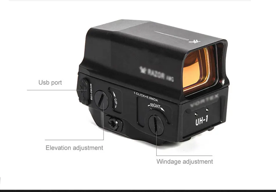 LUGER UH-1 оптический голографический прицел Red Dot Reflex Sight для 20 мм Rail Integral Weaver с USB зарядкой охотничий прицел