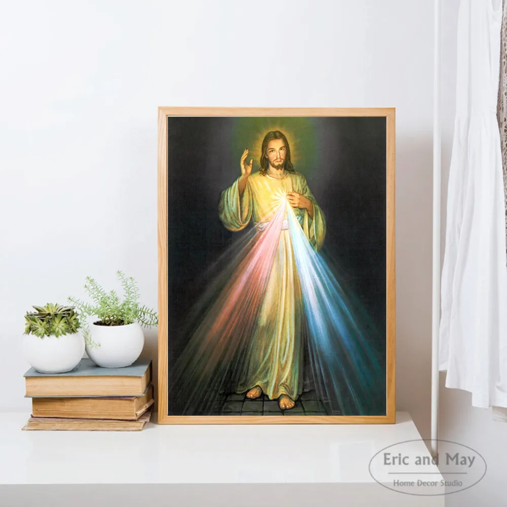 Лампа с изображением Иисуса холст для живописи Wall Art Nordic украшения дома