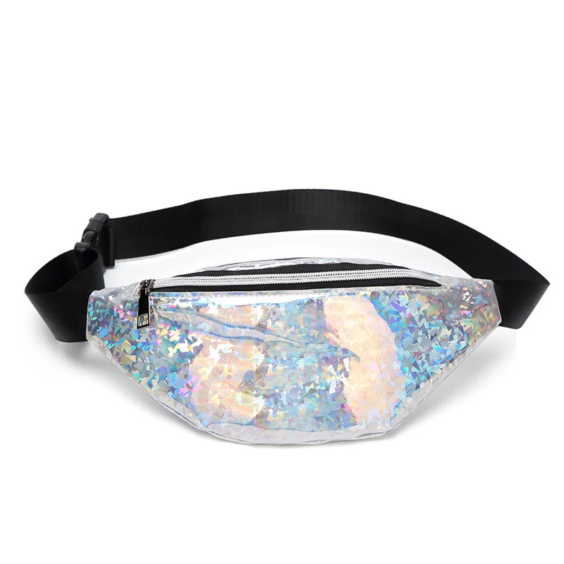 Silver Waist Pack AHCLY роскошный блестящий женский чехол на пояс Водонепроницаемая поясная сумка прозрачные сумки на плечо Женская поясная сумка спортивная сумка клатч - Цвет: Silver Waist Pack