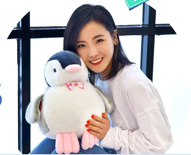 

new style cute bowtie penguin plush toy about 28cm cartoon penguin soft doll throw pillow toy birthday gift w2178