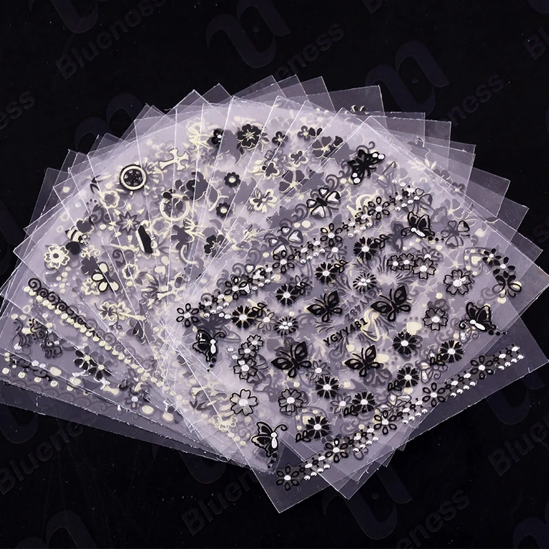 24 шт./лот Блестящая бабочка Хэллоуин стрекоза обувь дизайн красоты 3D стилеты для