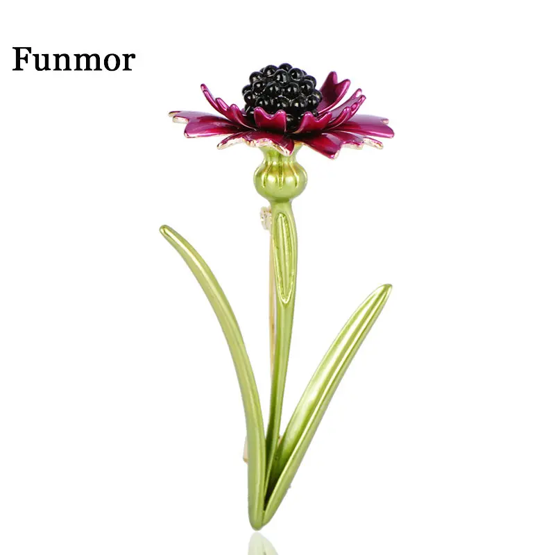 Funmor Trendy Flower Shape Brooches Alloy Enamel Jewelry Women Men Sweater Suit Coat Dress Collar Bag Pins Party Accessory Gifts | Украшения