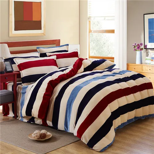 stripe bed linens Главная Постельное белье руно постельные принадлежности сегеиз постельное белье фланель caroset слон зима кровать набор 3/4 шт. пододеяльник набор королева король размер - Цвет: stripe bed linens
