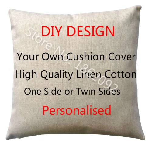 Personalized Cushion Cover Linen Personalised Custom Throw Pillow Case Your Customized Design Print Own Photo DIY Gift 18&quot | Дом и сад