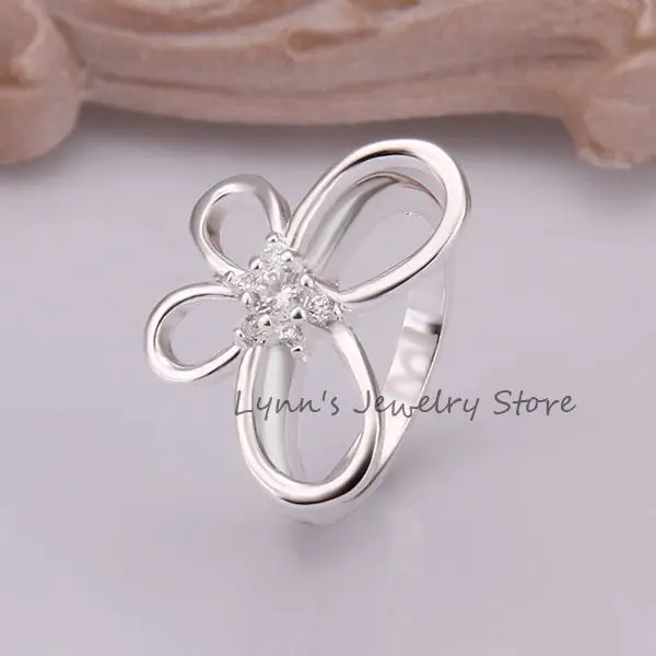 Hot Sell!Wholesale Sterling 925 silver ring fashion Inlaid Stone Butterfly Rings R217 | Украшения и аксессуары