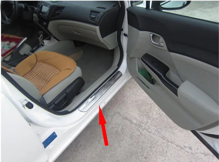 Для Honda Civic нержавеющая стальная наружная дверь протектор порога педаль Накладка планки автомобильные аксессуары C65