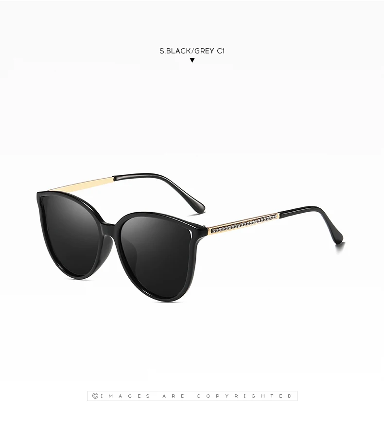 Ruosyling UV 400 Cat Eye Sunglasses Women Polarized Dark Sunglasses for Women Shades Girls Pink Lens Cat Eye Eyewear Diamond