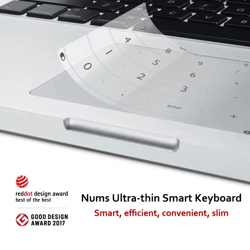 Ультра тонкая умная клавиатура Xiaomi Nums Pro15.6/13 3/12 5 дюймов серебристая версия отпечатков пальцев