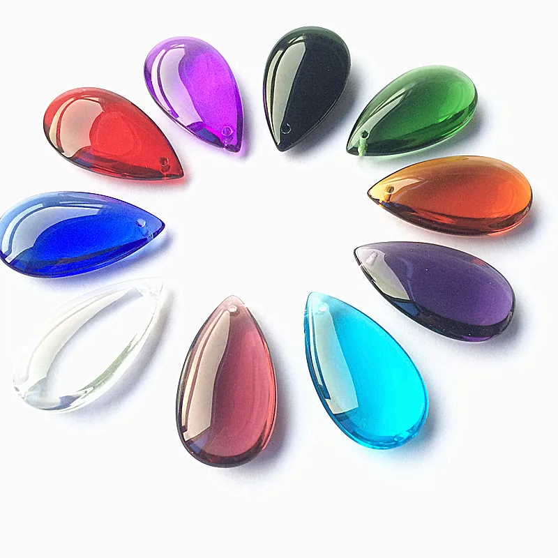 

(200pcs)38mm Wholesale Price, multi-color Crystal Glass Oval Droplet Prism For Wedding Decoration,Party & Holiday DIY Decoration