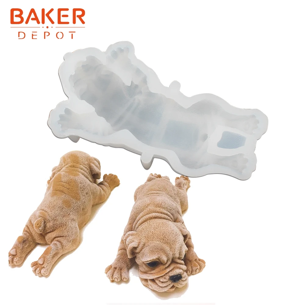 BAKER DEPOT помадка форма для выпечки тортов собак Силиконовое Мыло Свеча инструмент