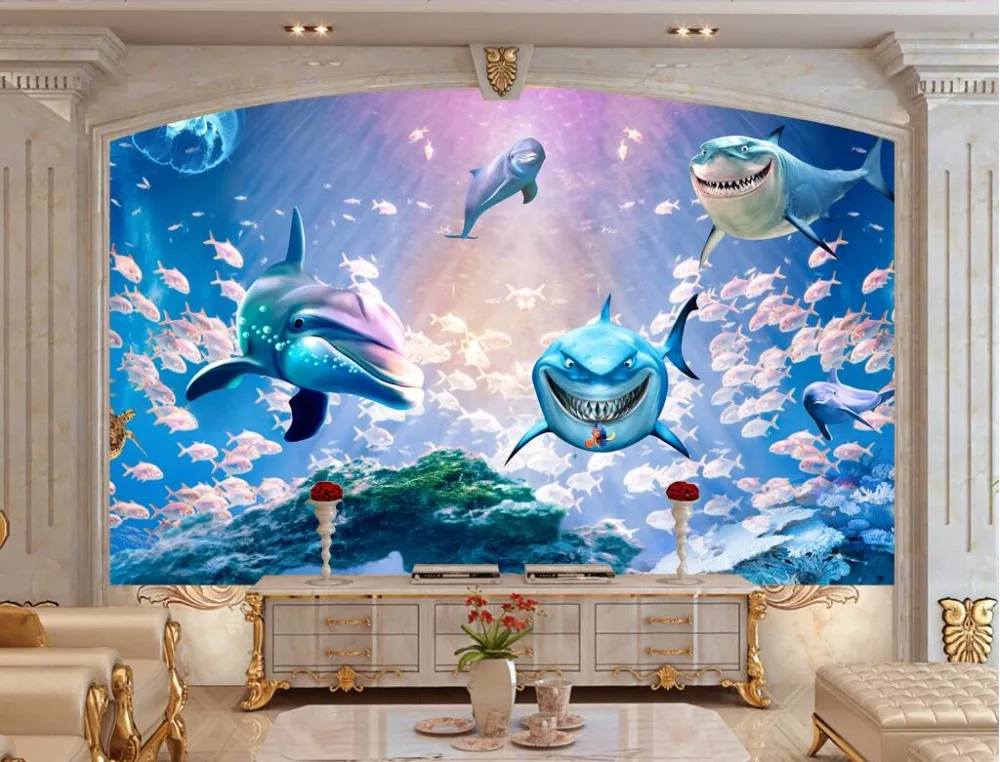 

Custom mural photo 3d wallpaper Blue Mediterranean Sea world background wall painting 3d wall murals wallpaper for walls 3 d