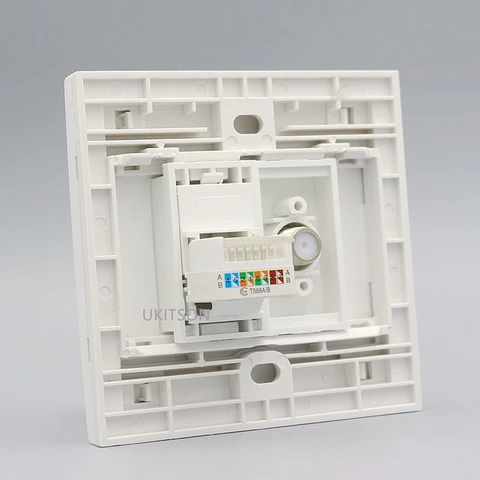 F-Head Digital TV + CAT5E RJ45 LAN настенная панель, Лицевая панель для интернет-телевидения, штепсельная розетка