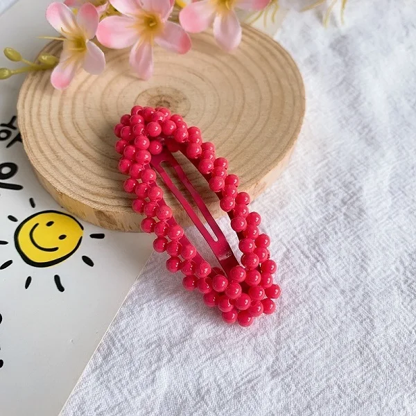 small rose red Корея Мода Imitiation жемчужная заколка заколки для женщин обувь девочек милые цвет ручной работы жемчужные цветы шпильки аксессуары волос - Окраска металла: small rose red