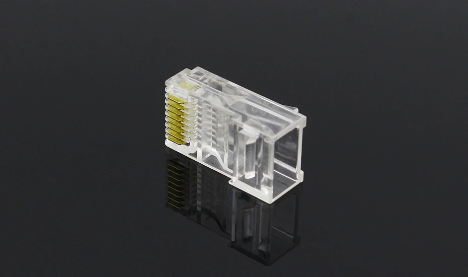 Абсолютно 100 шт кристальная головка RJ45 CAT5 CAT5E модульный разъем позолоченный сетевой разъем