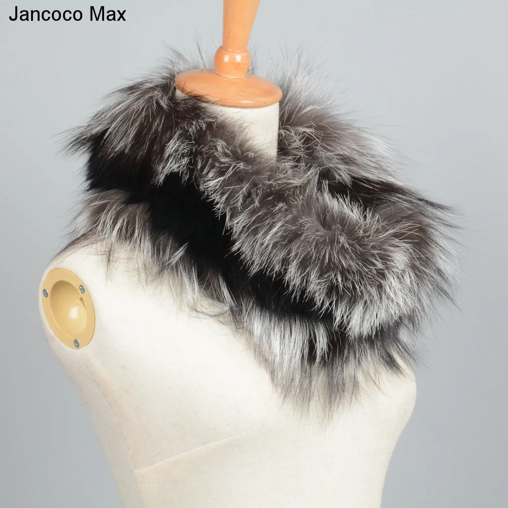 Jancoco Max, новинка, настоящий Лисий мех, шарфы, зимние, толстые, теплые, высокое качество, шаль, натуральный мех, глушитель, S7120
