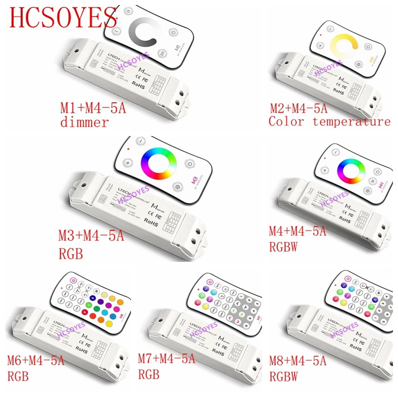 LTECH RF M1 M2 M3 M4 M6 M7 M8 одного цвета CT rgb Беспроводной дистанционного 5A CV постоянный