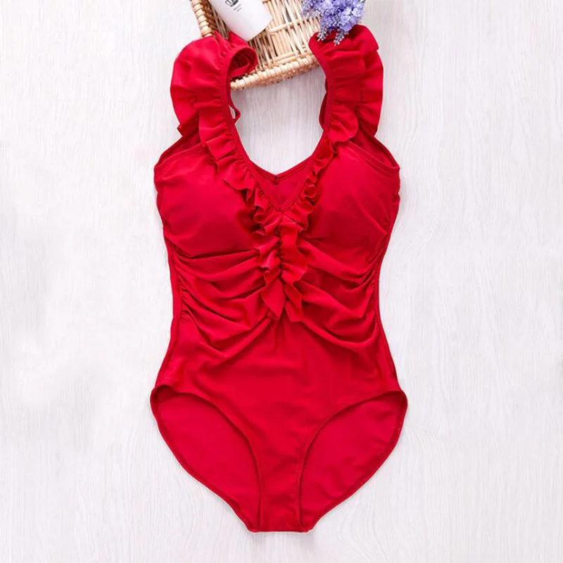 2017 Новый сексуальный купальник цельный черный красный монокини с открытой