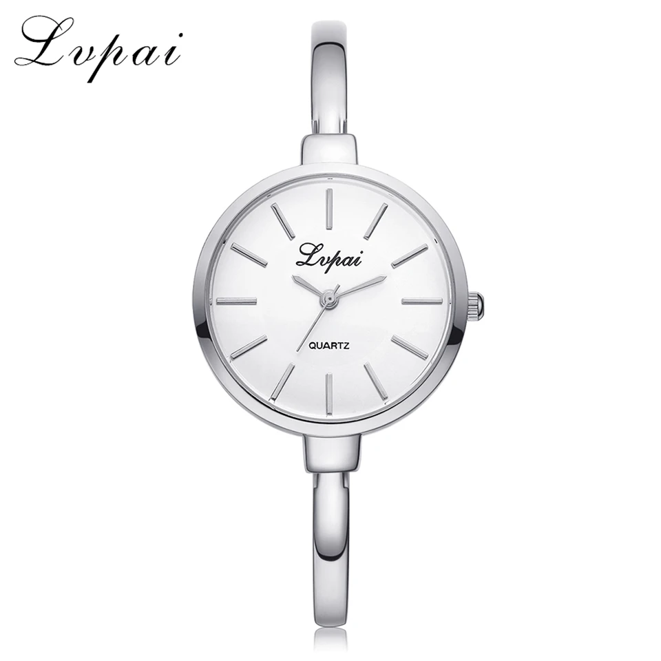 Silver White Женские повседневные кварцевые часы Lvpai, наручные часы с браслетом, цвета розового золота, роскошная модель под костюм, спортивный стиль - Цвет: Silver White