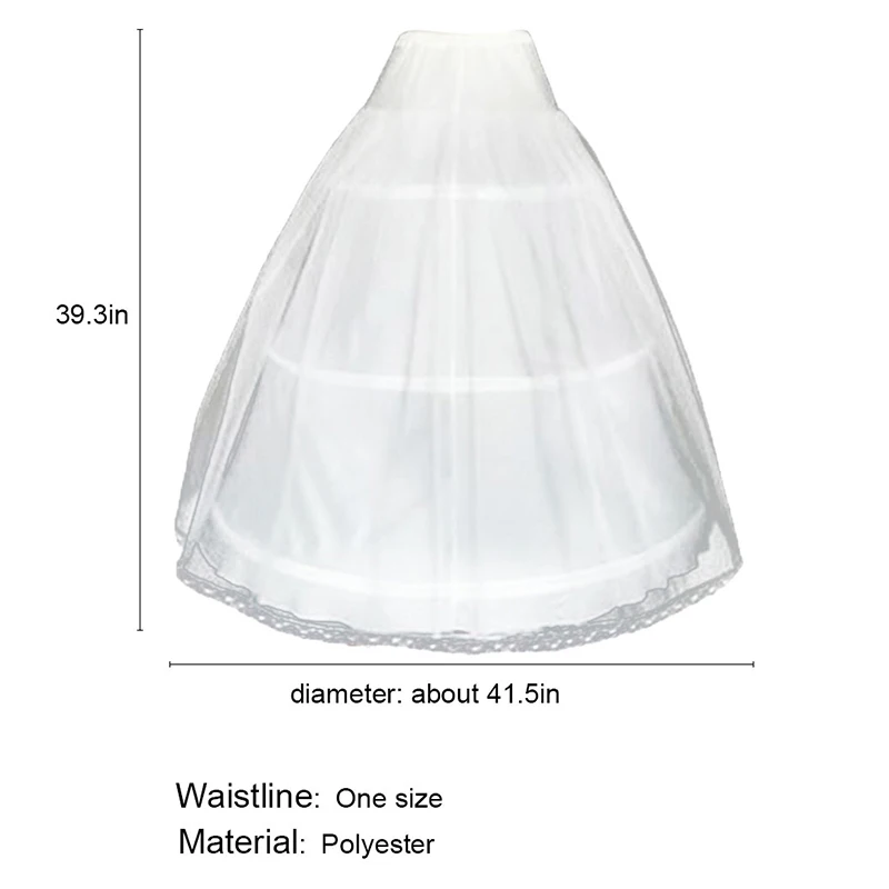 Yanstar пышная бальная Юбка Свадебные Underskirt кружева край юбки трехъярусное длинные