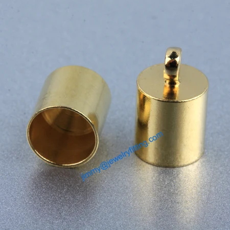Jewelry findings raw brass End caps for laether cord end cap crimp beads 8*13mm