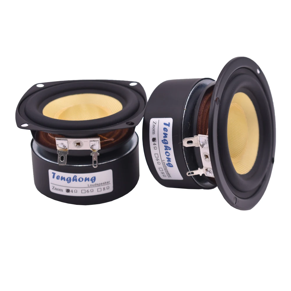 Tenghong 1 шт. 3 дюймов стекловолокна аудио Динамик 4/8Ohm 25W СЧ НЧ-динамик громкого Динамик дома Театр Hi-Fi книжная полка Динамик s