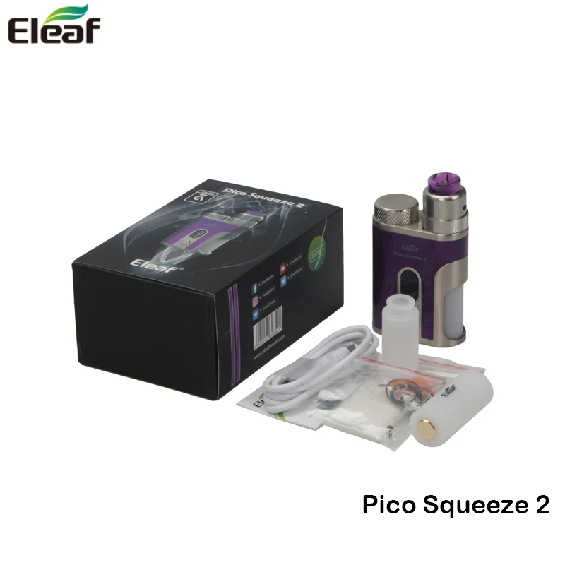 Оригинал eleaf Pico Squeeze 2 комплект коробка Mod Vape 100 Вт fit AVB 21700 батарея и коралловый