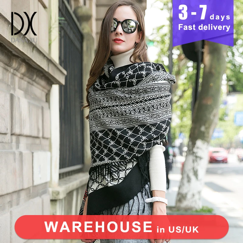 Роскошный брендовый шарф из пашмины кашемировая накидка зимний женские шарфы с