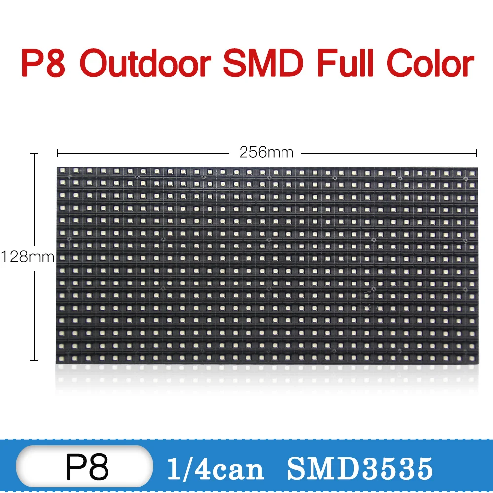 

P8 Outdoor Led Display Module Tv Panel Video Wall P8 Sign Board Led Display Wall Screen RGB FULL Color 256*128mm 32*16 pixel