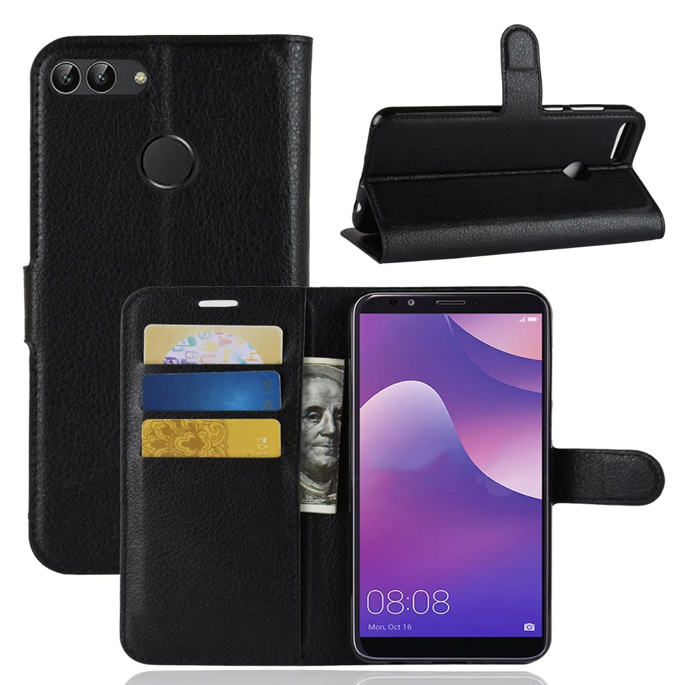 Модный чехол-кошелек из искусственной кожи для Huawei Y9 2018/Enjoy 8 Plus защитный