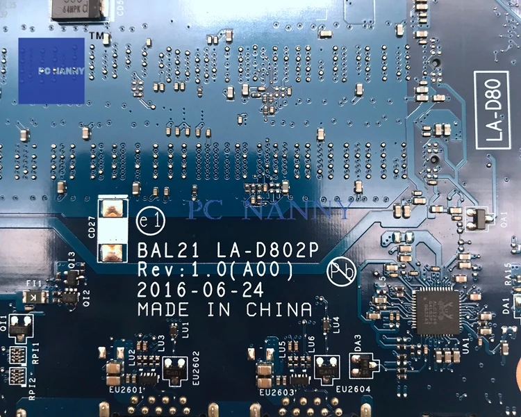 Материнская плата PCNANNY 81YW5 081YW5 BAL21 LA-D802P для Dell Inspiron 15 5567-15 6 дюйма-Core i7 7500U