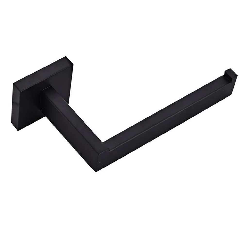 Tissure Shelf Rack Toilet Roll Paper Holder Black Stainless Steel Kitchen Wall Mounted Bathroom Household Towel Bracket Retro |