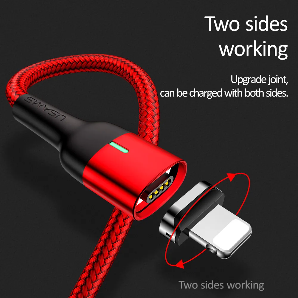 USAMS Магнитный кабель для iphone Huawei micro usb быстрая зарядка магнит USB передачи данных