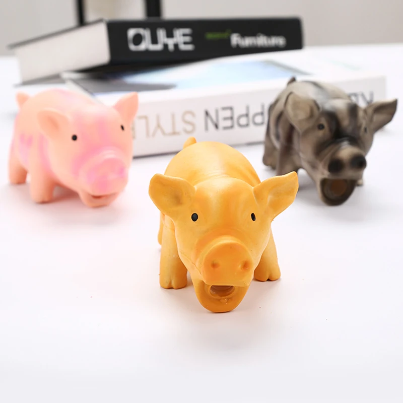 Забавная свинья вызывающая звуковая пищалка игрушка для собак кошка обучение