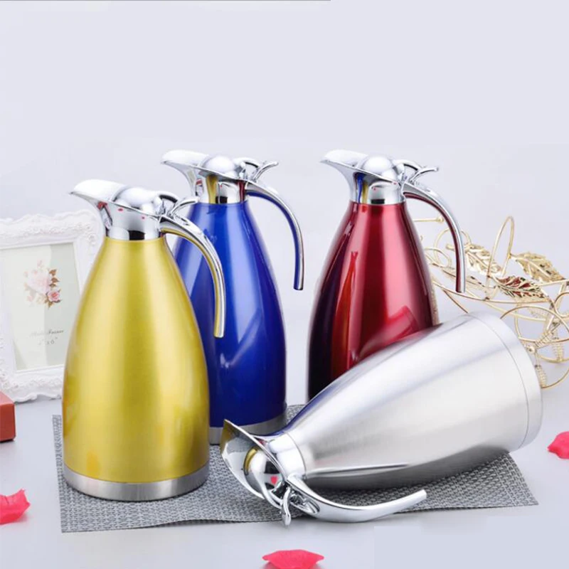 1.5l & 2L нержавеющая сталь вакуумный термос двойной бутылка Европейский кофейник