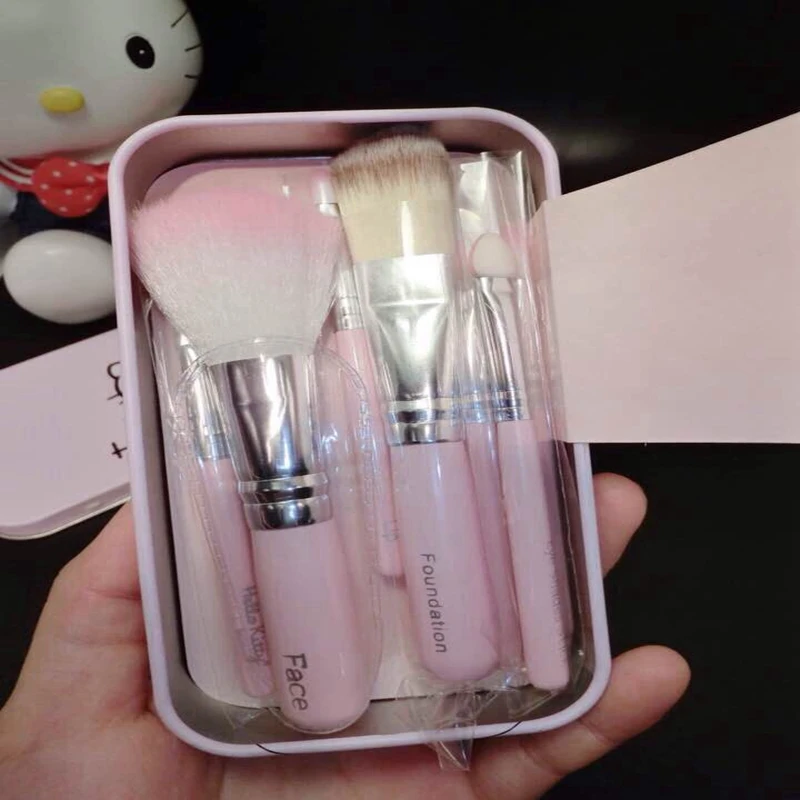 hello kitty 7 Pcs Makeup Brushes Set Powder Foundation Eyeshadow Eyeliner Lip Cosmetic Maquiagem professional | Красота и здоровье
