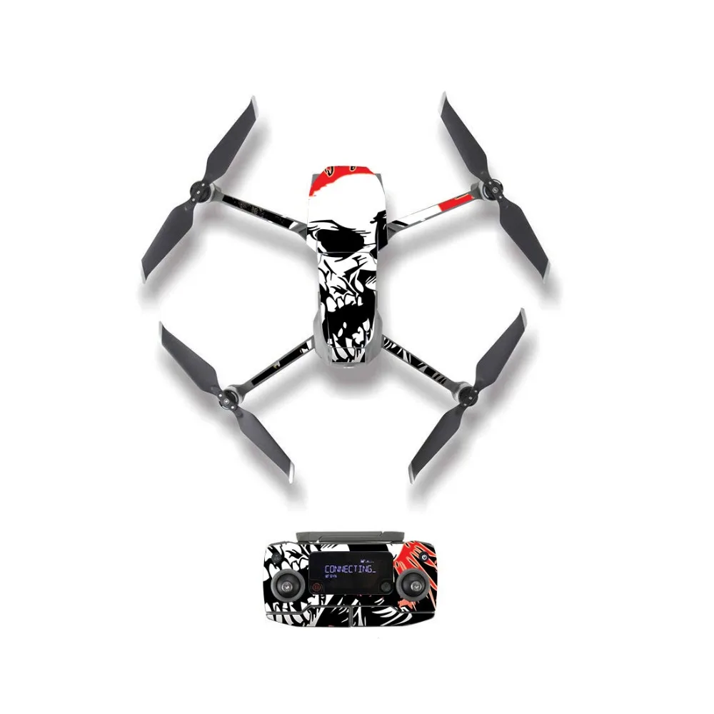 Стильная наклейка в виде черепа для корпуса дрона DJI Mavic 2 Pro и Zoom Защитная пленка