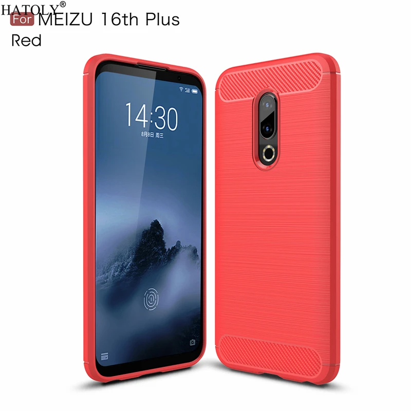 HATOLY For Capas Meizu 16th Plus Case 16 Anti-knock Soft TPU Brushed Rugger Silicone Phone Cases | Мобильные телефоны и