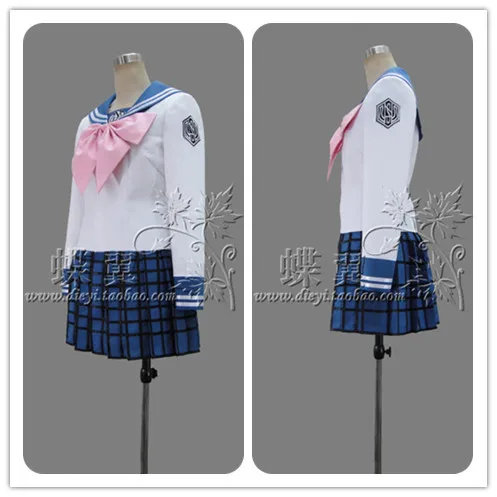 

Super Dangan Ronpa 2 Danganronpa Maizono Sayaka Cosplay Costume Lolita School Uniform tops+skirt+tie