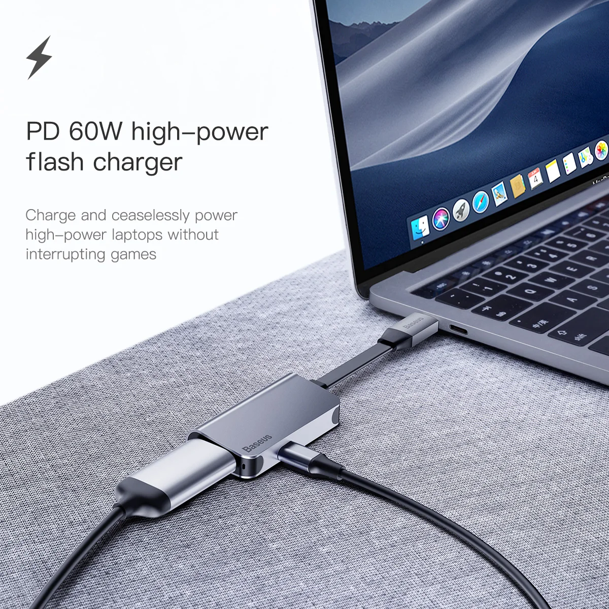 Baseus 2in1 Тип usb C 3 0 хаб для до 4 К HDMI + PD 60 Вт Flash зарядное устройство OTG HUB конвертер