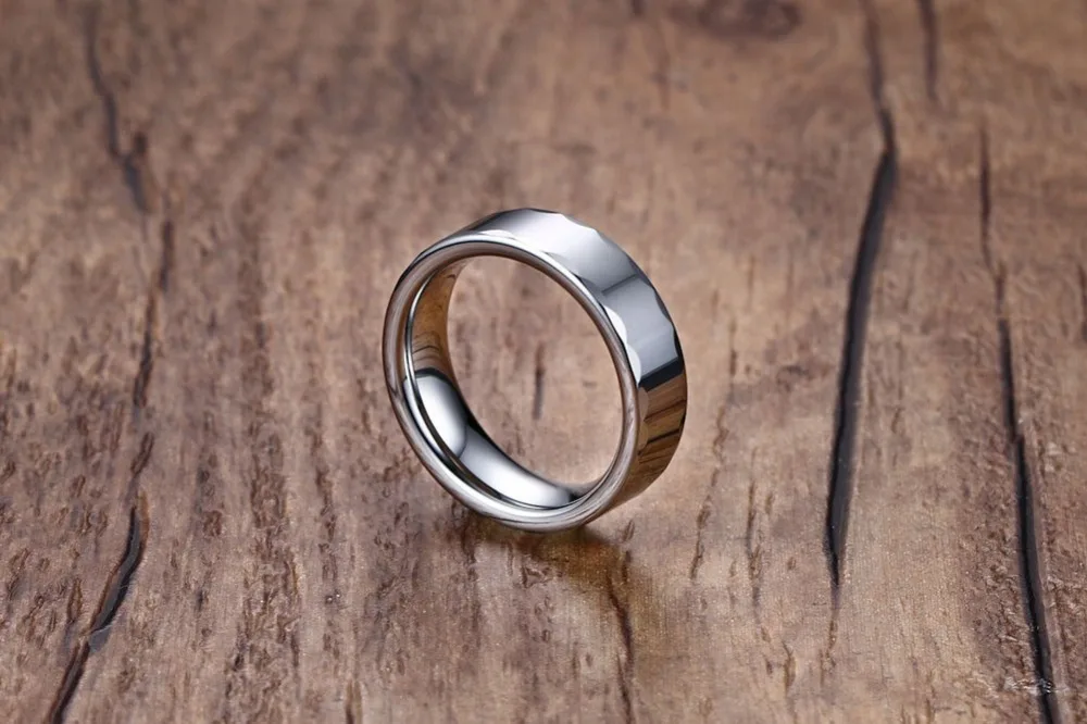 Кольцо мужское из вольфрама серебристого цвета 6 мм|silver ring|ring forsilver ring for men |