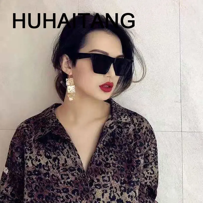 Женские солнцезащитные очки HUHAITANG винтажные брендовые квадратные кошачий глаз