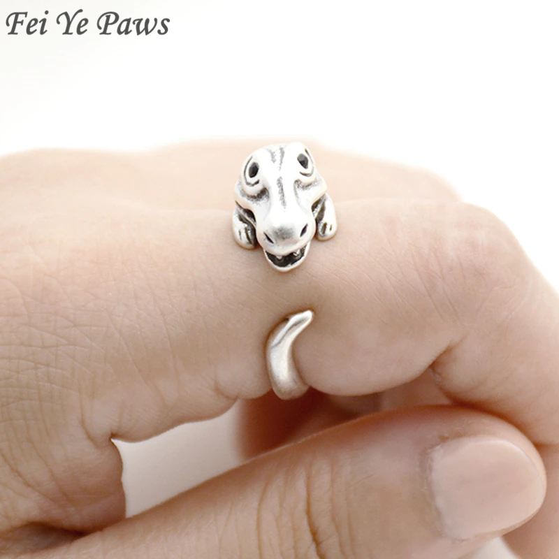 

Fei Ye Paws Boho Dragon Ring Men T-Rex Dino Tirano dinosaur Tyrannosaurus Ring Anel Animal Rings For Women Unique Jewelry