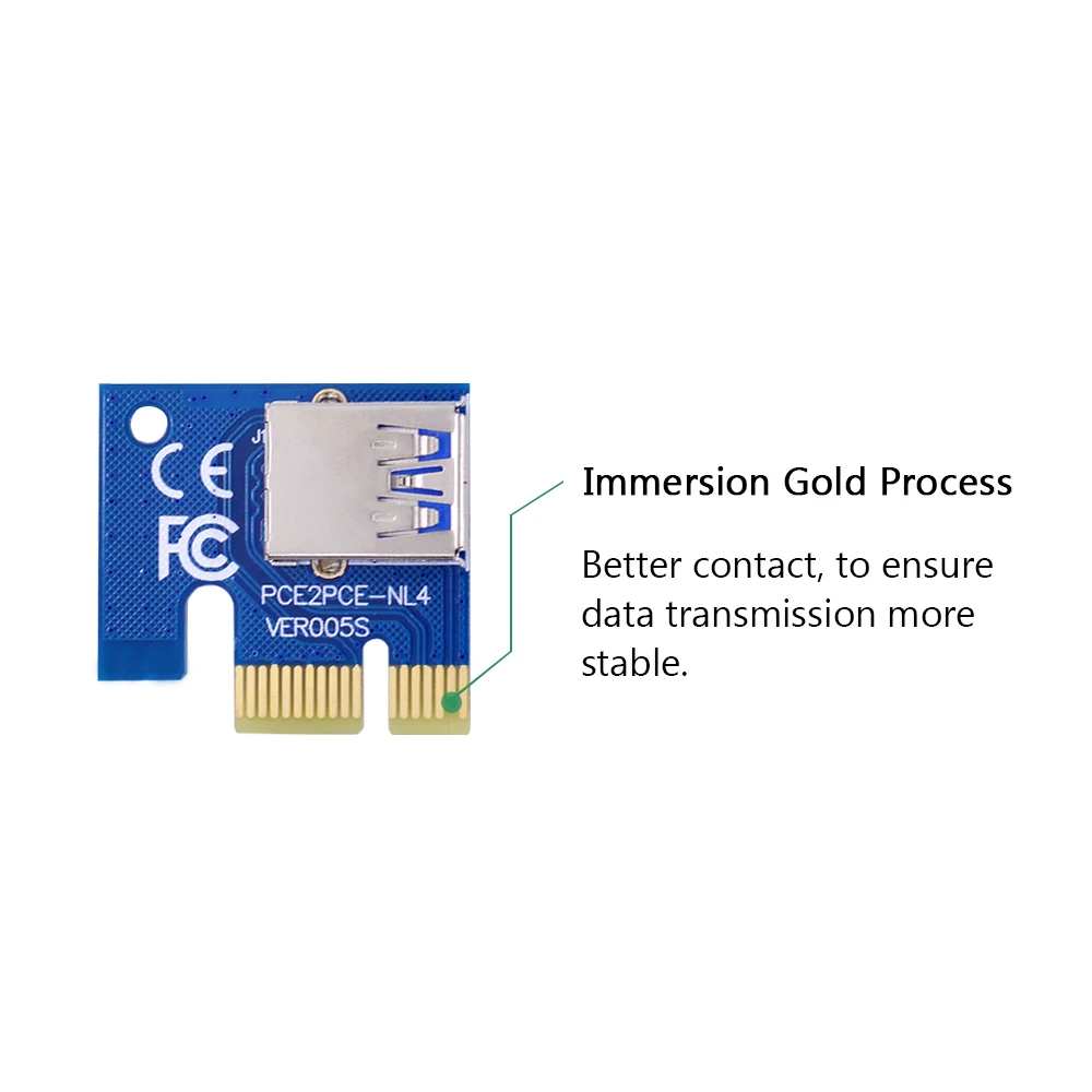 CHIPAL 10 шт. VER006C 100 см PCI-E Райзер-карта 006C PCI Express 1X 16X USB3.0 кабель 6-контактный до