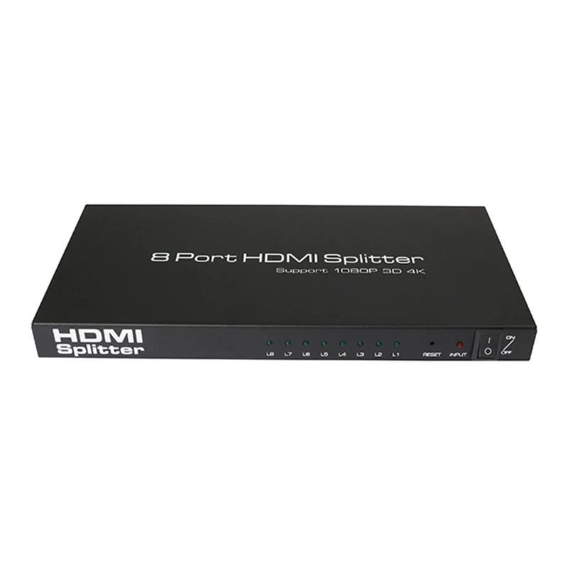 Сплиттер HDMI 1x8 4K Ultra HD 8-Port усиленный дистрибьютор сигнала сплиттер с питанием порт